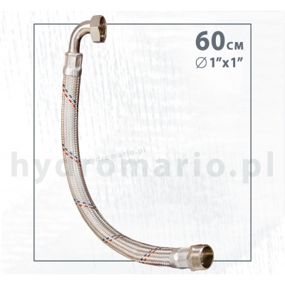 Wąż antywibracyjny z kolanem | 60 cm
